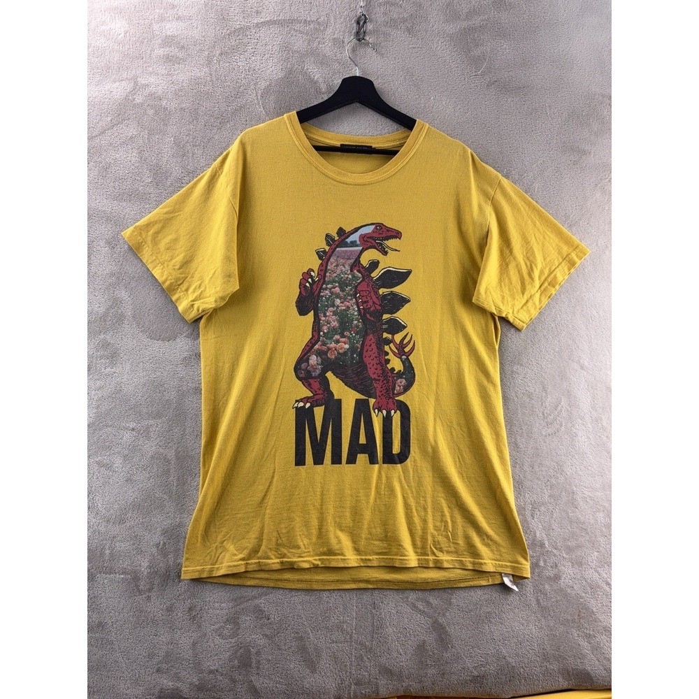 Undercover Jun Takahashi Mad T Shirt Mens Size Large Yellow Dinosaur Graphic Y2K